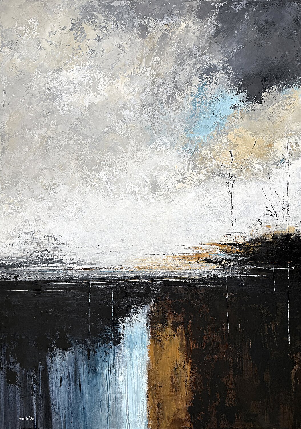 Large Abstract Landscape Painting | Silent Horizon Passage | Original Contemporary Acrylic Art 100 × 140 cm Tatiana Malinovscaia Original painting for sale