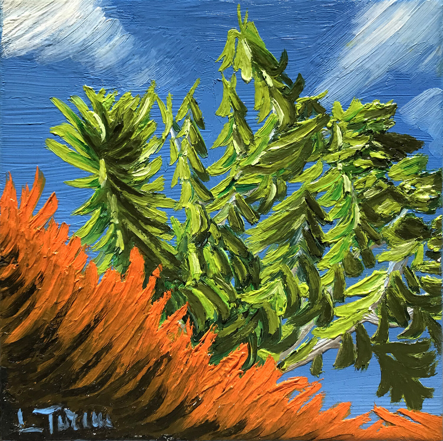 Foglie verdi al vento Lorenzo Turini Original painting for sale