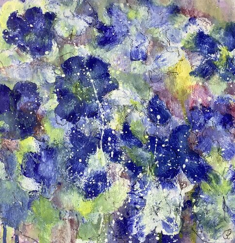 Hortensien (Bild im HOLZRAHMEN) by Suzan Reichert, Painting for Sale on Select