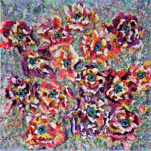 Floral Mosaic by Natalia Kutova, Painting for Sale on Select