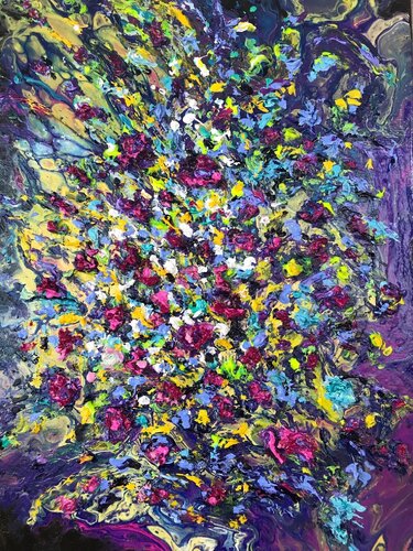Floral Galaxy by Natalia Kutova, Painting for Sale on Select