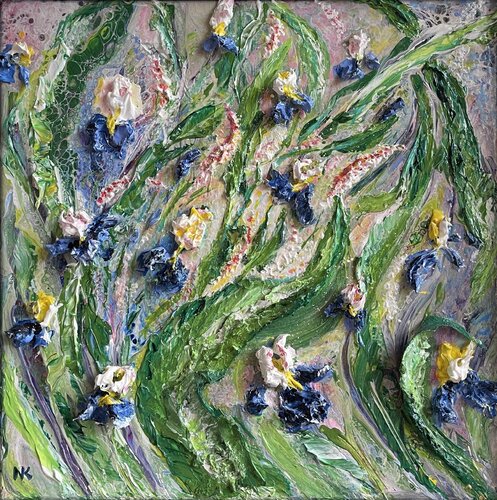 Dancing Irises by Natalia Kutova, Painting for Sale on Select