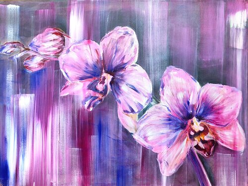 Violette Orchidee by Driss Dahhan, Painting for Sale on Select