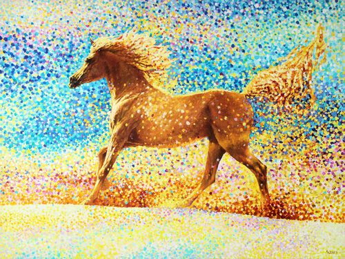 Arabia. Golden sand. Horse series by Andrei Sitsko, Painting for Sale on Select
