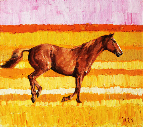 Running XIX. Horse series by Andrei Sitsko, Painting for Sale on Select