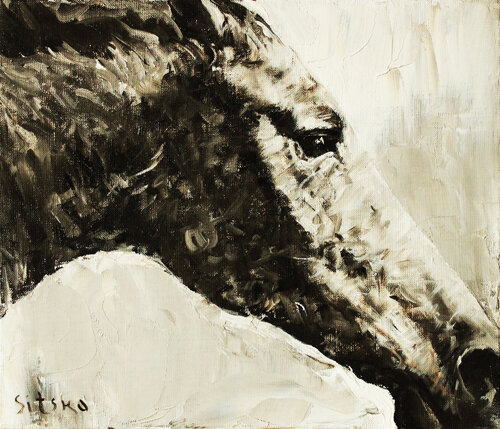 Black and White I. Horse series by Andrei Sitsko, Painting for Sale on Select