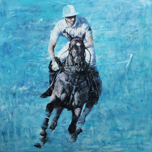 Man and horse. by Andrei Sitsko, Painting for Sale on Select