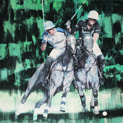 After the rain. Horse polo. by Andrei Sitsko, Painting for Sale on Select