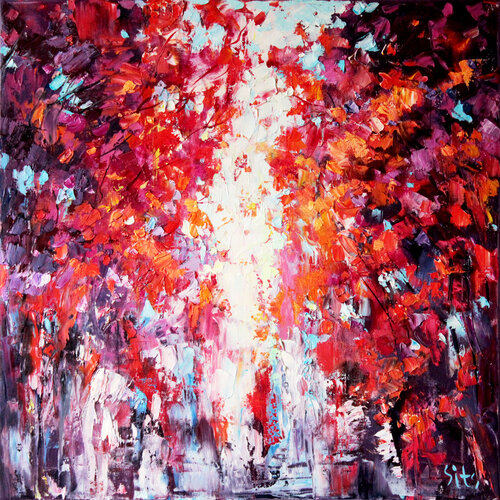 Water and leaves 3 by Andrei Sitsko, Painting for Sale on Select