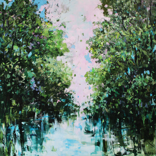 Trees by the water IX von Andrei Sitsko, Malerei kaufen auf Select