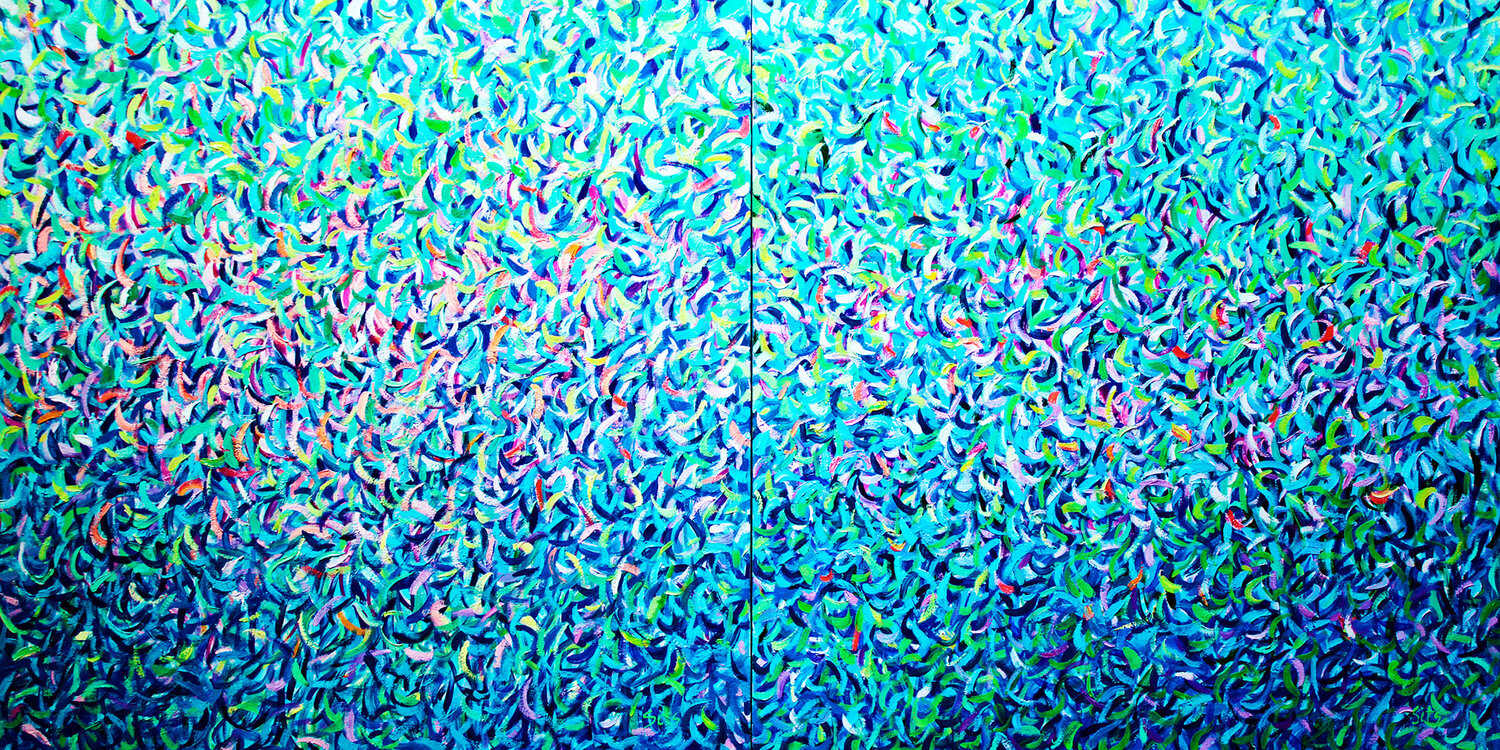 City park XIX. Abstract series Andrei Sitsko Original painting for sale