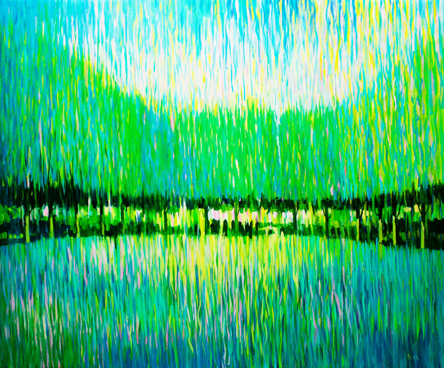 City park VII. Landscape series Andrei Sitsko Original painting for sale