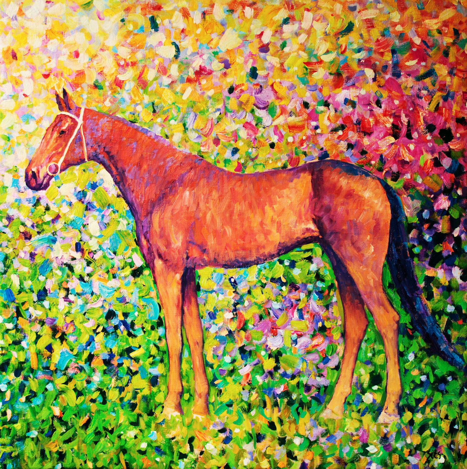 City park XV. Horse series. Andrei Sitsko Original painting for sale