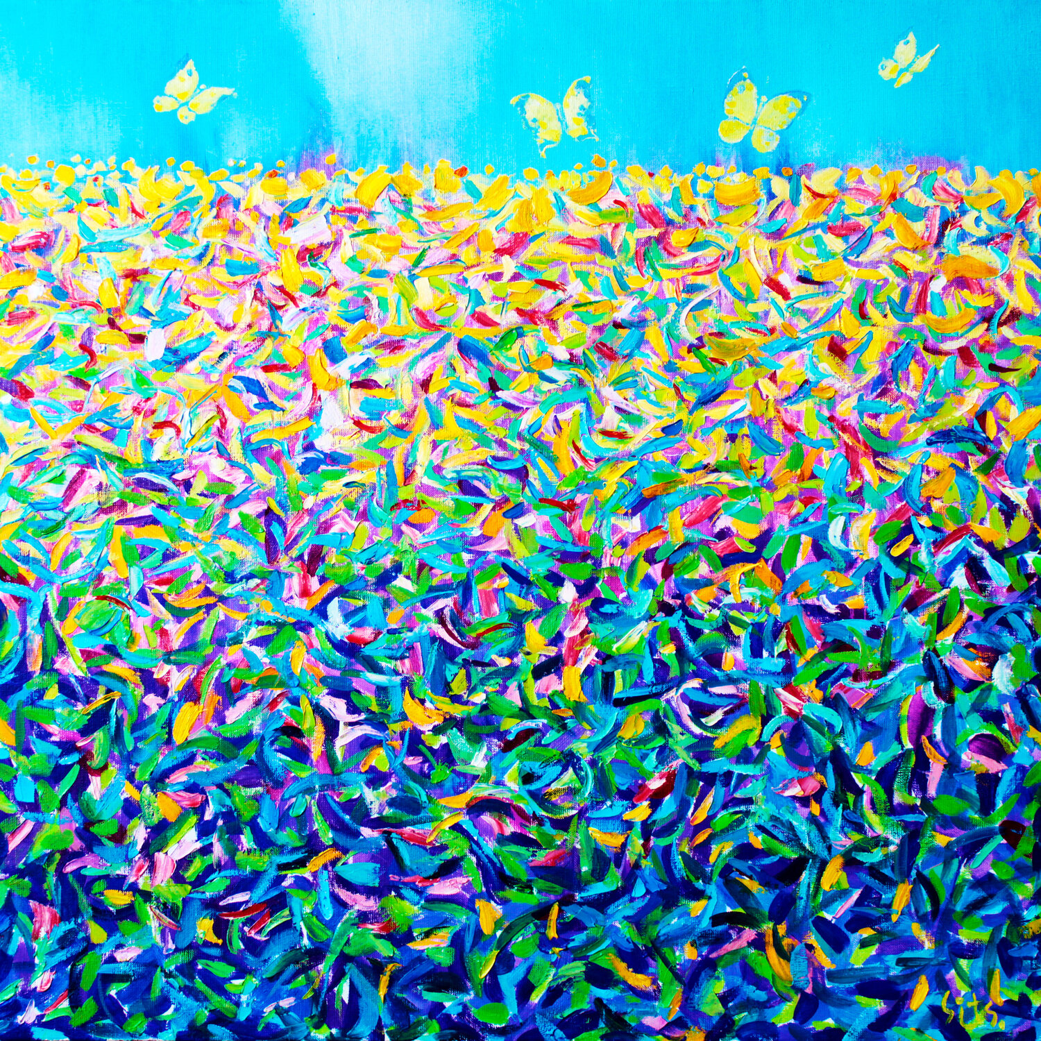 The garden XV. Butterflies Andrei Sitsko Original painting for sale