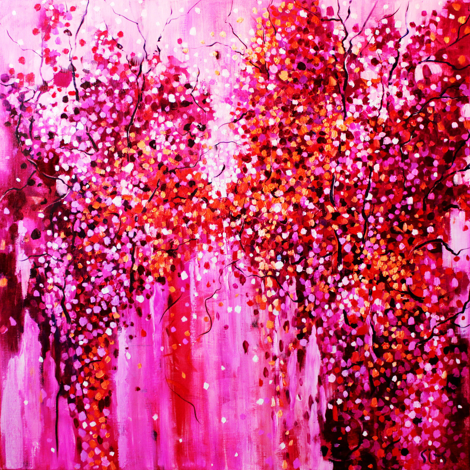Trees by the water. Autumn landscape. Andrei Sitsko Original painting for sale