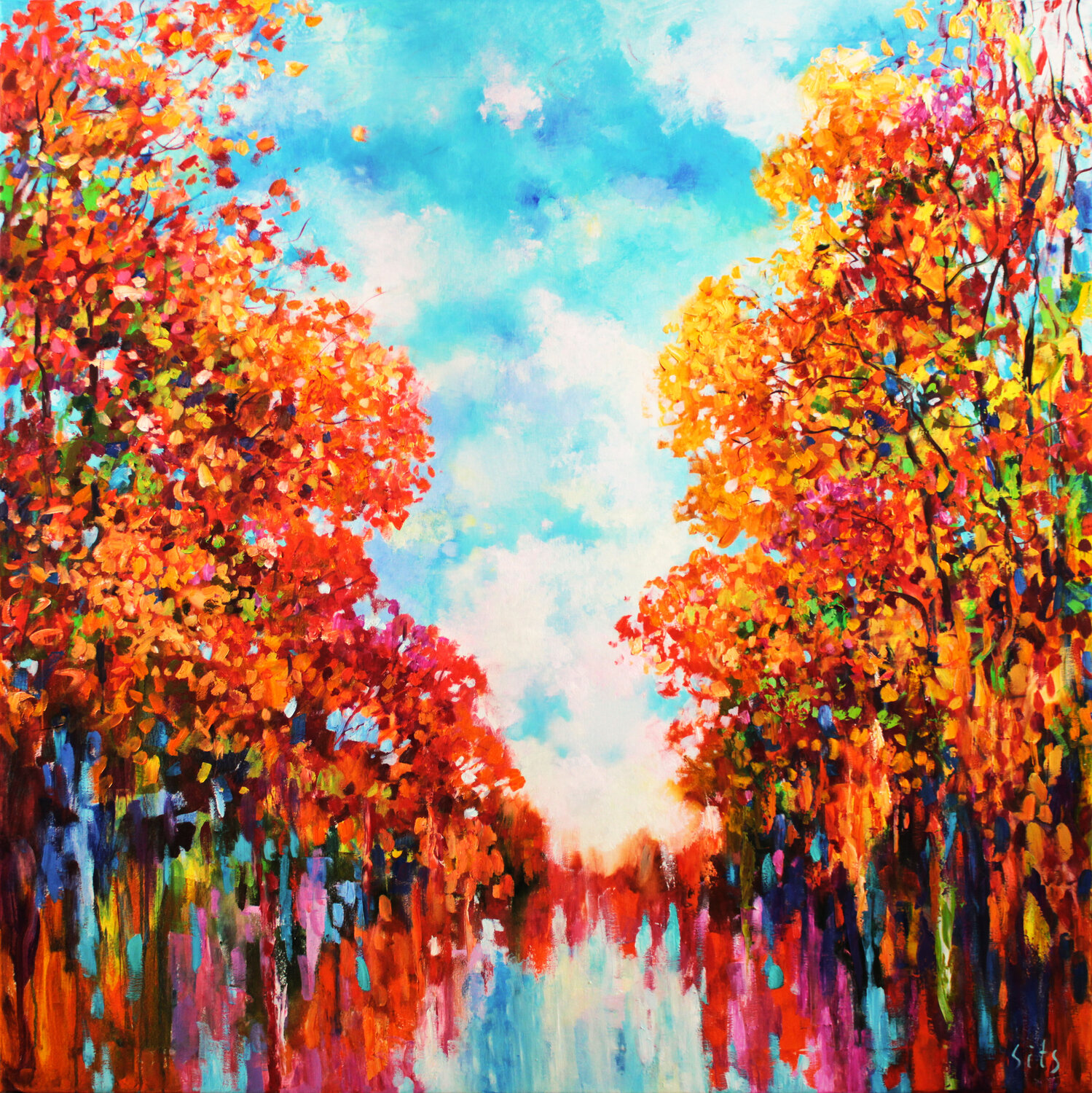 Trees by the Water V Andrei Sitsko Original painting for sale