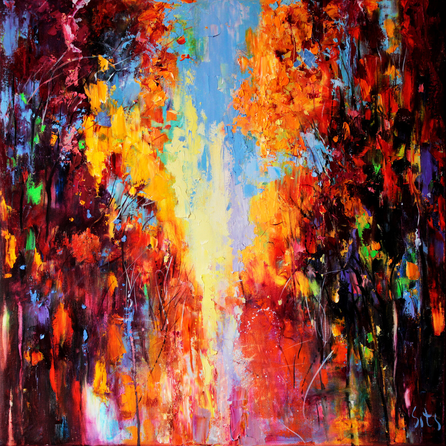Water and trees. Andrei Sitsko Original painting for sale