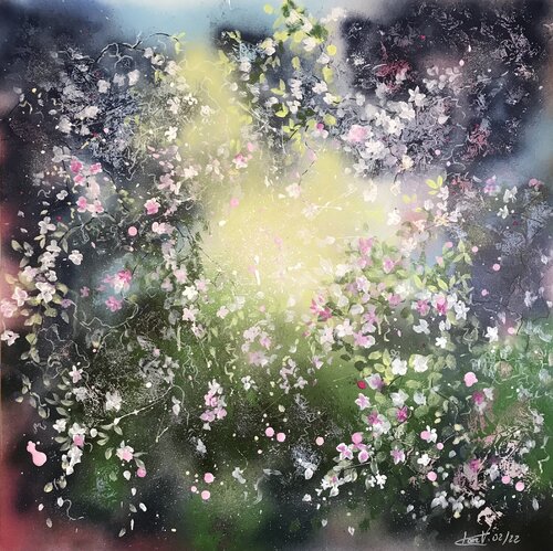 Atomic flowers blast by Claire Morand, Painting for Sale on Select