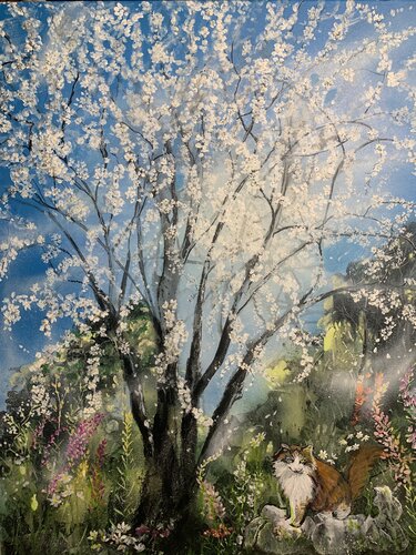 Maya au jardin by Claire Morand, Painting for Sale on Select