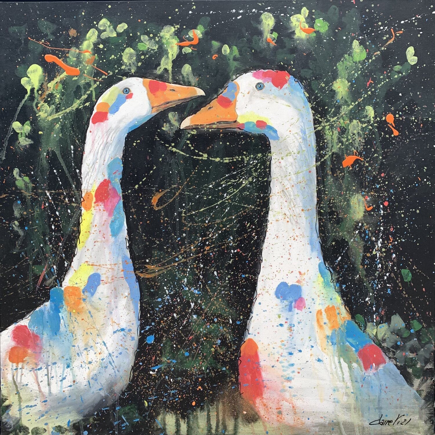 Mes potes Claire Morand Original painting for sale