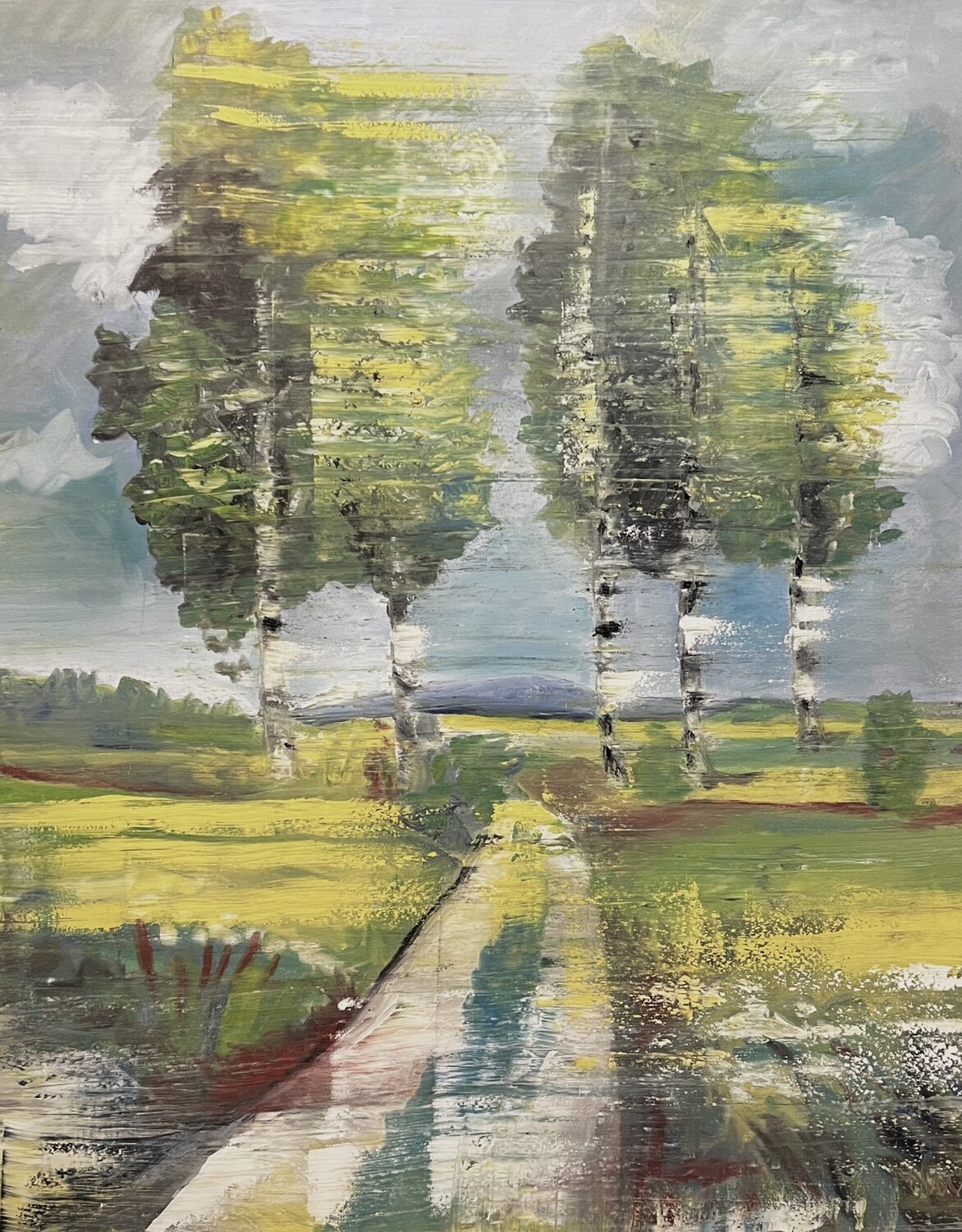 Birches in spring Nicola Quici Original painting for sale