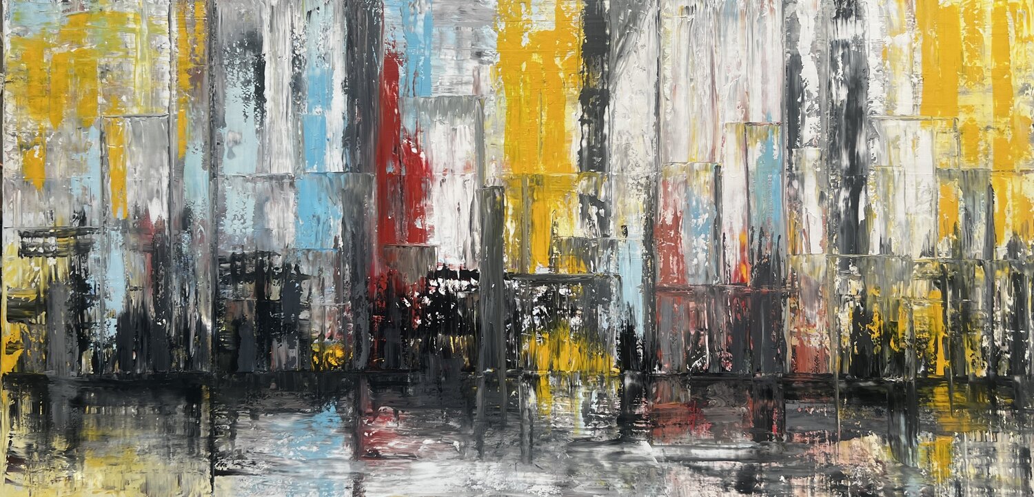 Urban city Nicola Quici Original painting for sale