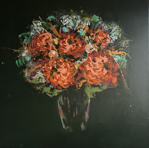 Sacred Bouquet - Flames of stillness by Boryana Nindl, Painting for Sale on Select