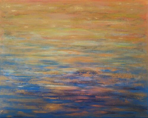 Rayons de lumière du soleil sur l'eau by Artiste H. E., Painting for Sale on Select