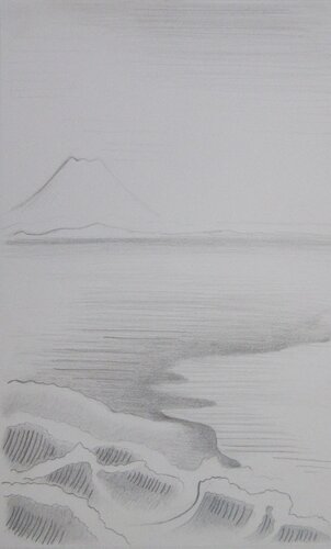 Montagne et vagues by Artiste H. E., Painting for Sale on Select
