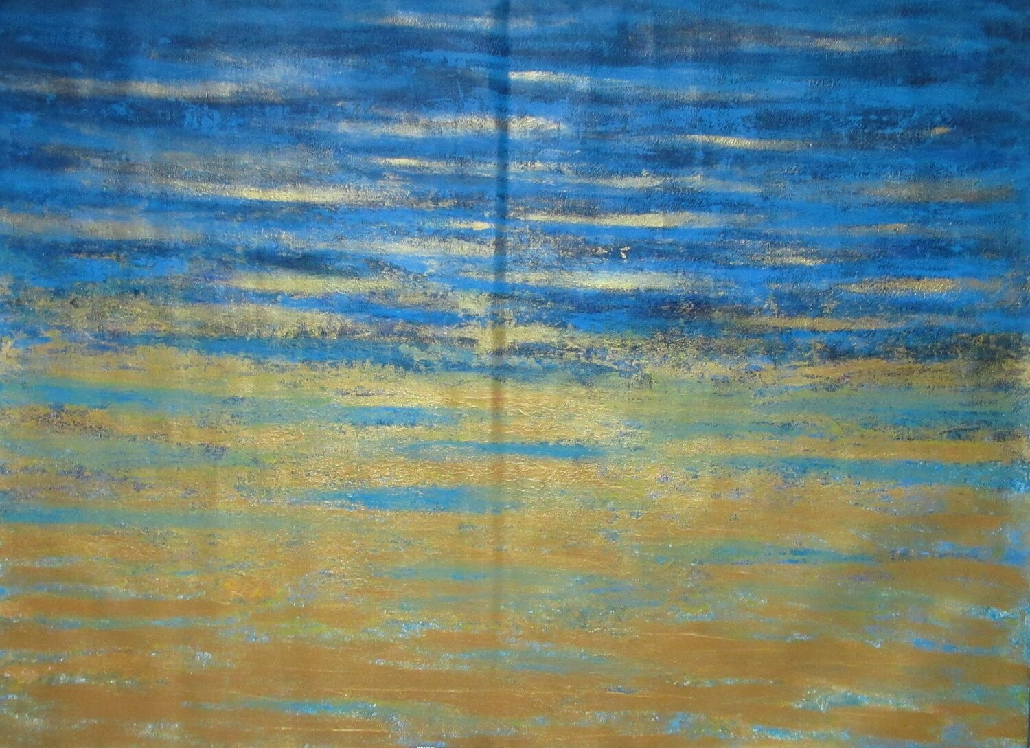Rouleau bleu et jaune Artiste H. E. Original painting for sale