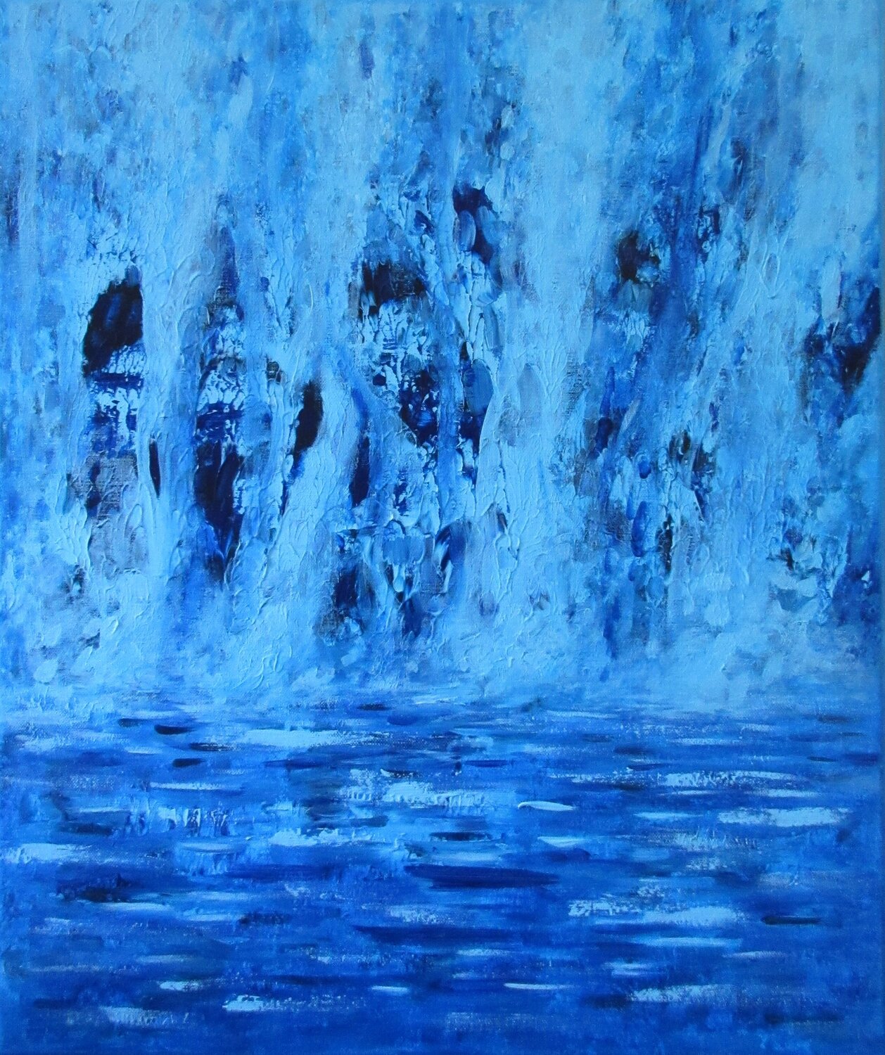 Chute d'eau Artiste H. E. Original painting for sale
