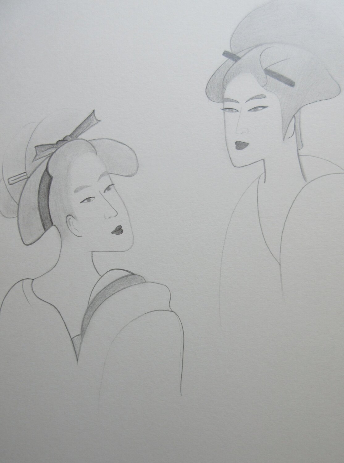 Deux femmes Artiste H. E. Drawing for sale