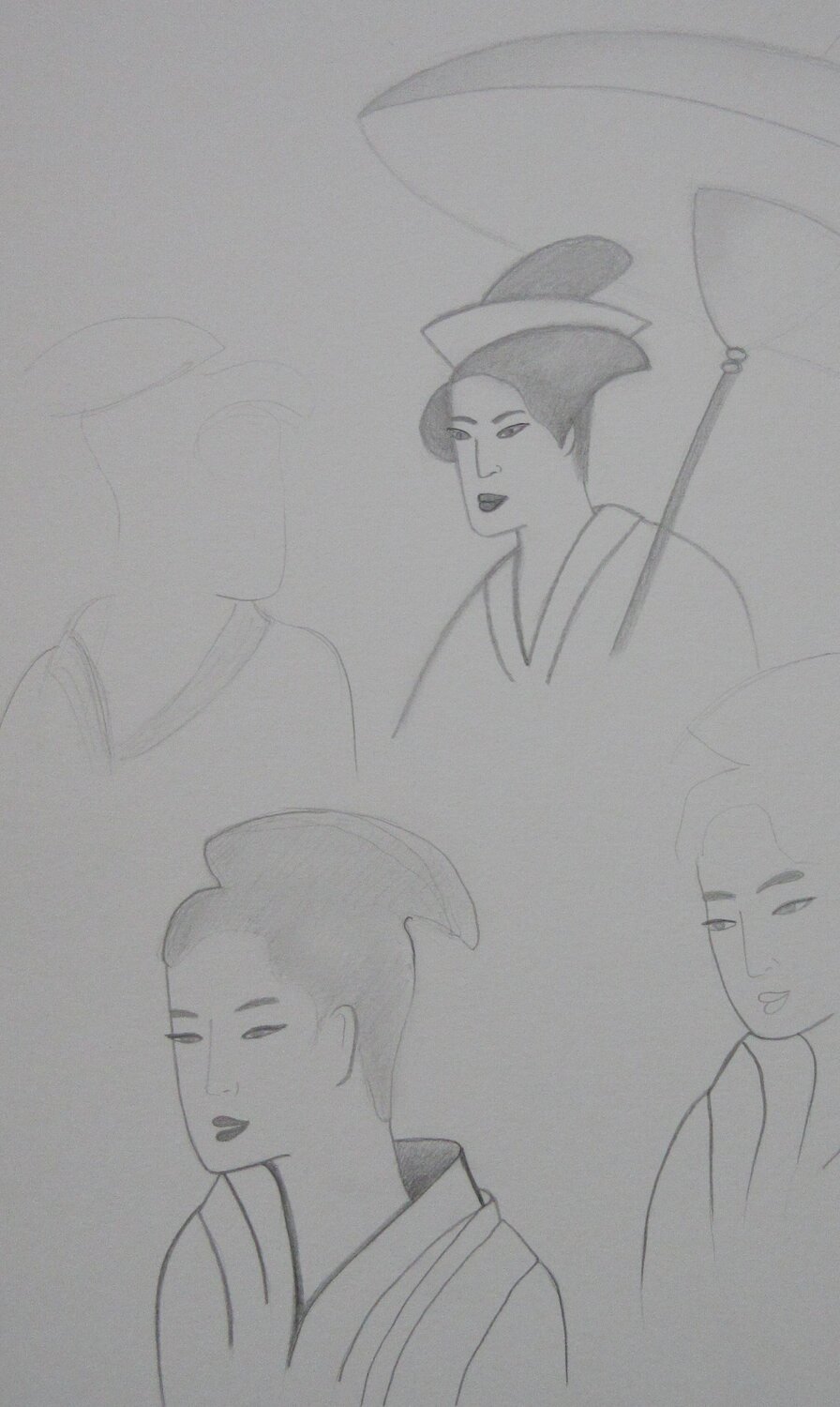 Femmes japonaises Artiste H. E. Drawing for sale