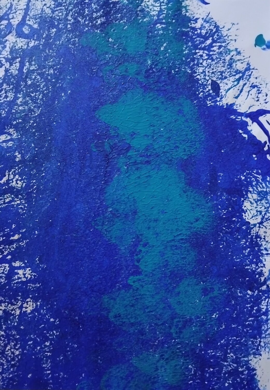 Abstrait bleu Artiste H. E. Original painting for sale