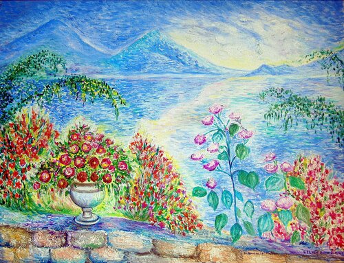 Le Lac Majeur by Marie-Claude ELLHËA, Painting for Sale on Select