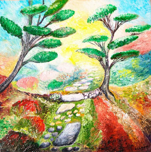 Le Jardin Feng-Shui by Marie-Claude ELLHËA, Painting for Sale on Select