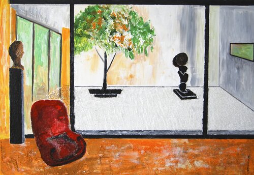 Le Fauteuil Rouge by Marie-Claude ELLHËA, Painting for Sale on Select