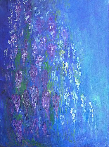 Printemps des Glycines by Marie-Claude ELLHËA, Painting for Sale on Select