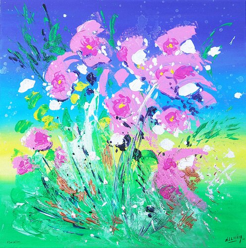Abstrait lyrique Floralies by Marie-Claude ELLHËA, Painting for Sale on Select