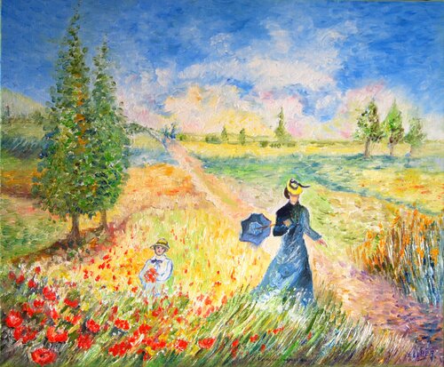 Parmi les Coquelicots by Marie-Claude ELLHËA, Painting for Sale on Select