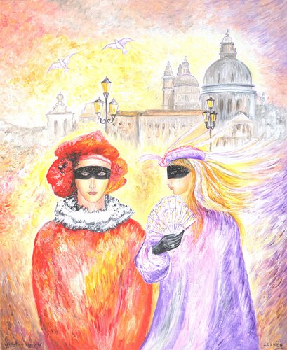 Séduction Masquée - Masked seduction by Marie-Claude ELLHËA, Painting for Sale on Select