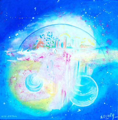 Ville d'Ailleurs by Marie-Claude ELLHËA, Painting for Sale on Select