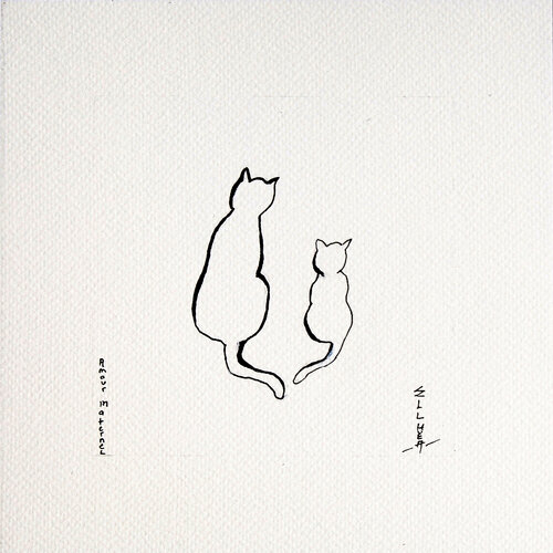 Amour maternel by Marie-Claude ELLHËA, Drawing for Sale on Select