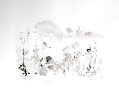 Les Roseaux - The Reeds by Marie-Claude ELLHËA, Drawing for Sale on Select