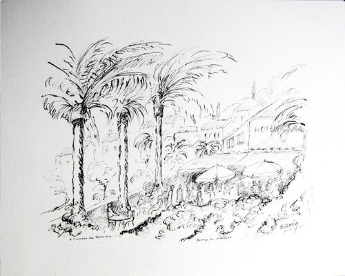 Bormes-les-Mimosas by Marie-Claude ELLHËA, Drawing for Sale on Select
