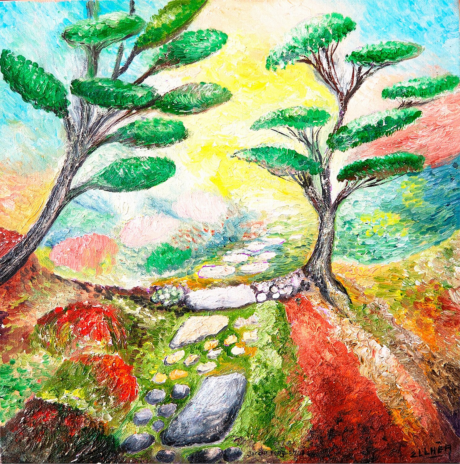 Le Jardin Feng-Shui Marie-Claude ELLHËA Original painting for sale