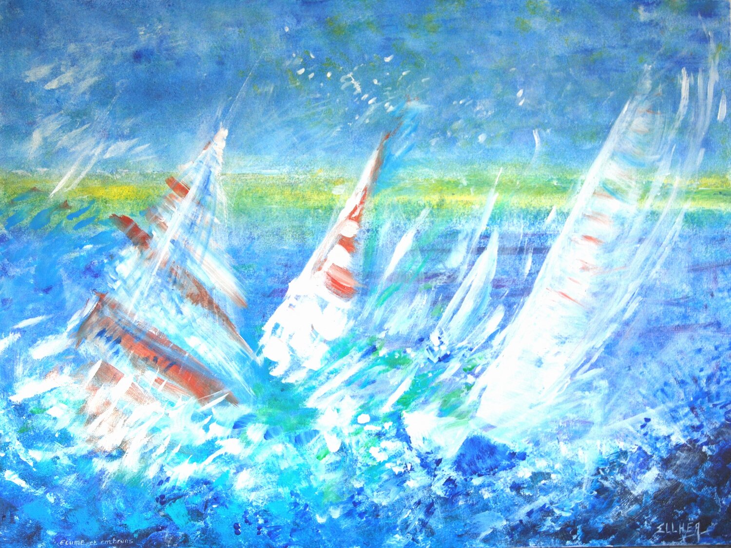 Sea Spray Marie-Claude ELLHËA Original painting for sale
