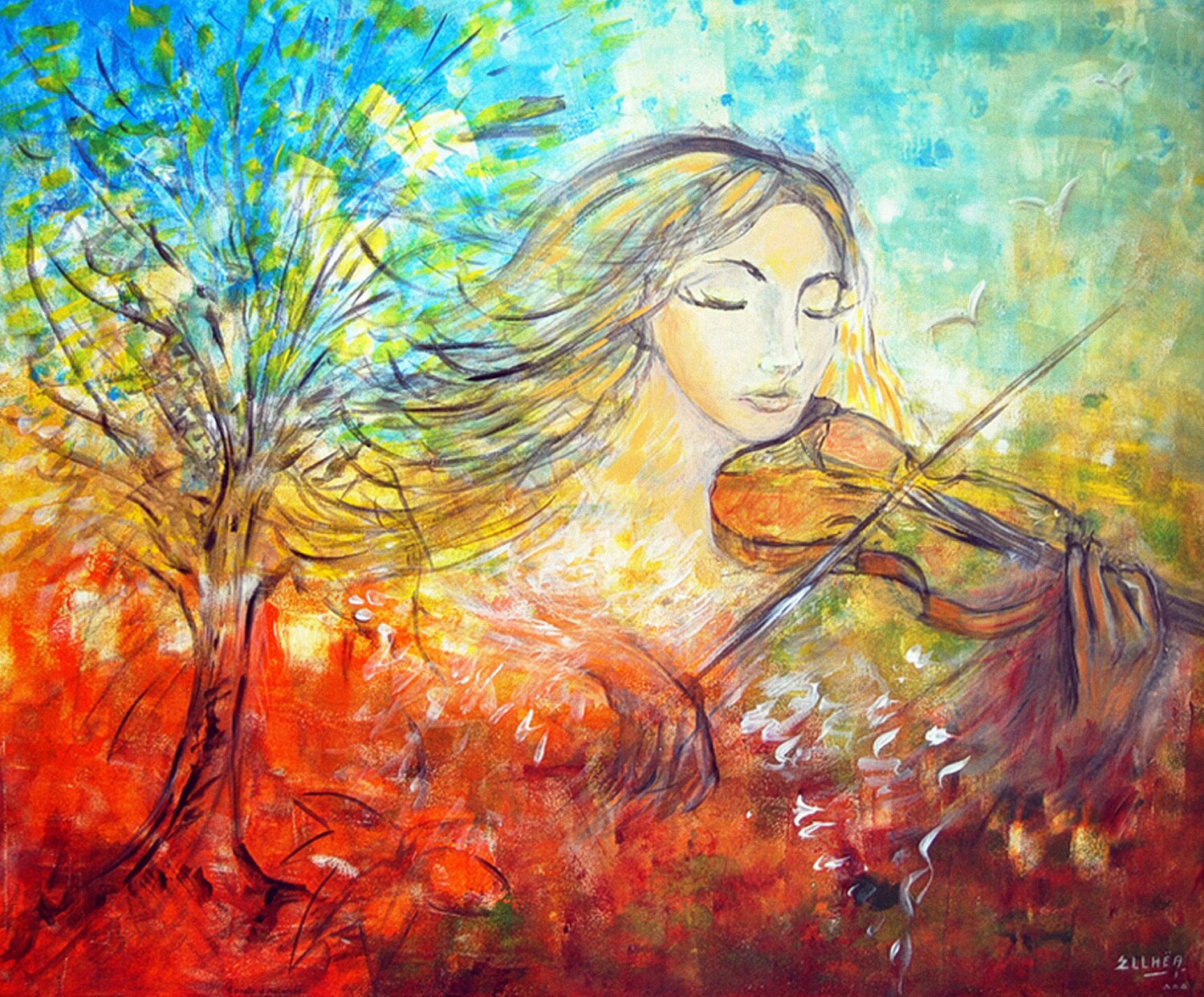 Autumn Sonata - Sonate d'Automne Marie-Claude ELLHËA Original painting for sale
