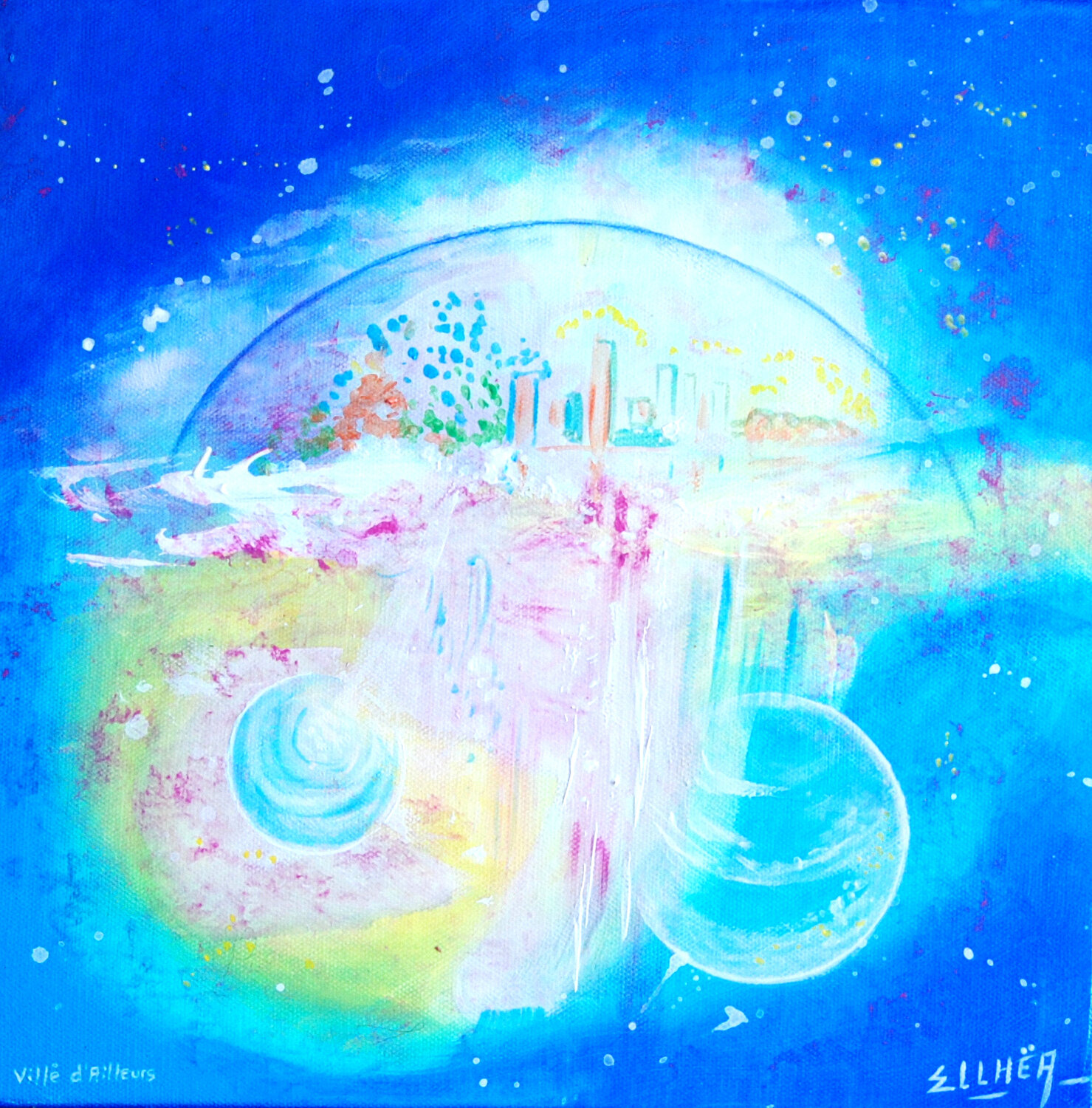 Ville d'Ailleurs Marie-Claude ELLHËA Original painting for sale
