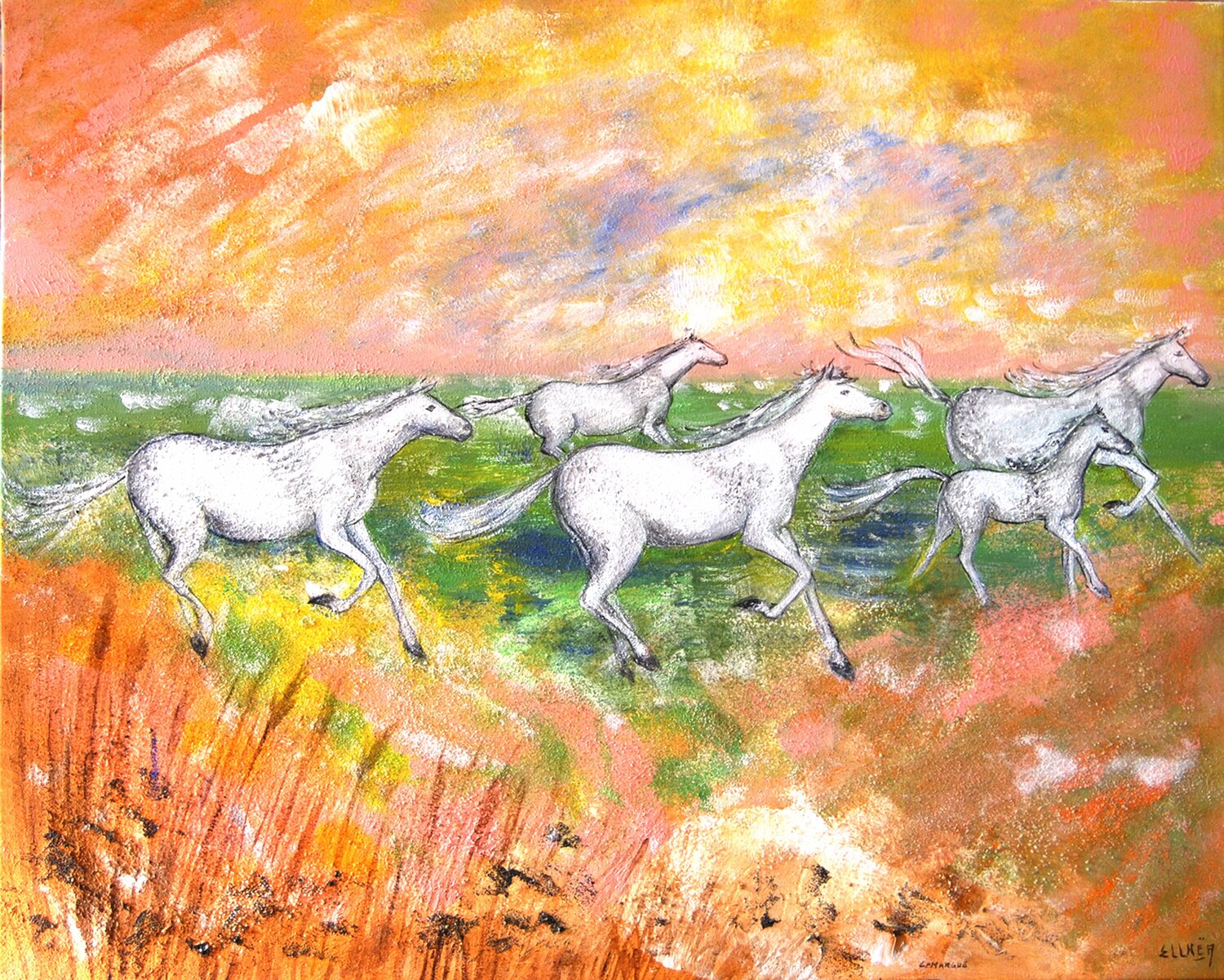 Camargue Marie-Claude ELLHËA Original painting for sale